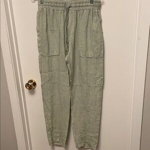 Cloth & Stone Light Green 100% Linen Pants Size Medium